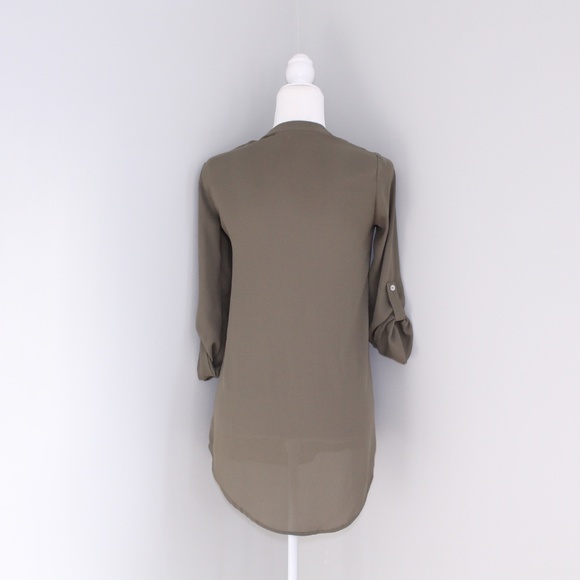 About a Girl Green Olive High-Lo Tunic Dress Sz S - Picture 5 of 7